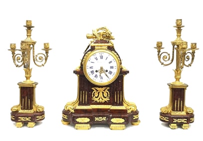19th Century French Louis XVI Style Garniture Gilt