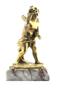 French 19th Century Louis XVI Style Ormolu and Marble Statue