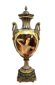 Antique 19th Century Royal Vienna Hand Painted Porcelain Vase