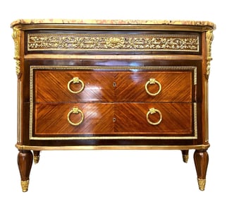 French 19th Century Louis XVI Style Commode with Marble Top