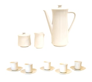 Johann Haviland Bavaria Germany White Porcelain Coffee Set – 12 Pieces