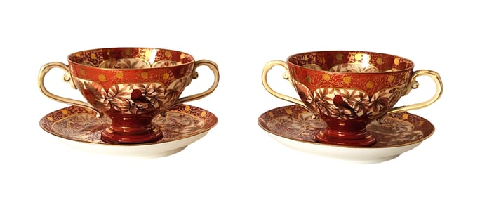 Antique C F Boseck & Co Japanese Style Gilded Set of Teacup