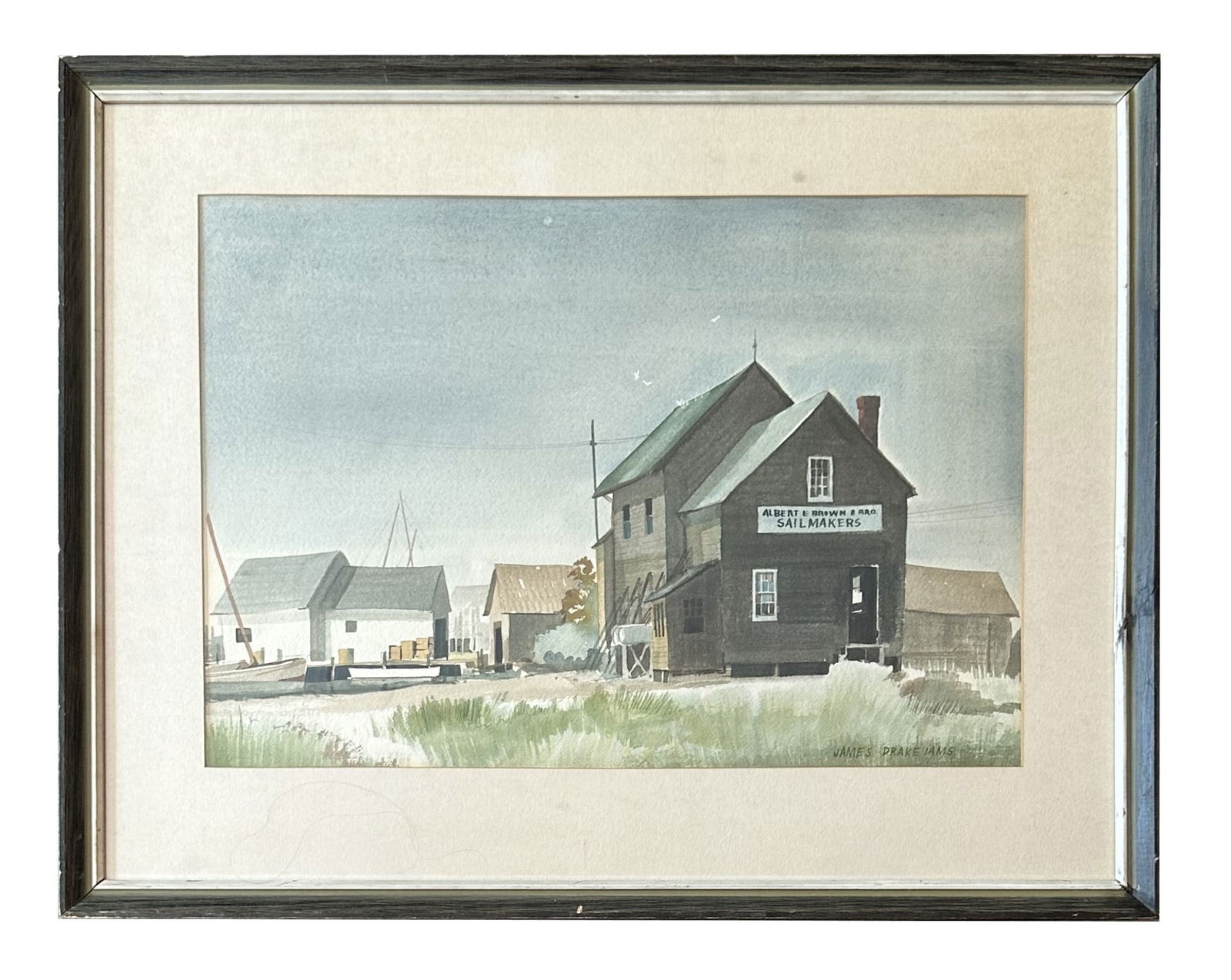 James Drake Iams (20th century) American: James Drake Iams (20th century) American Watercolor on Paper Measure 14 1/4"in H x 20 3/4"in W and 21 1/2"in H x 27 1/2"in W with frame