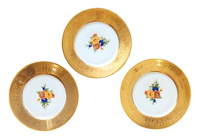 Set of Three Royal Bavarian Hutschenreuther Bavaria Porcelain Plates