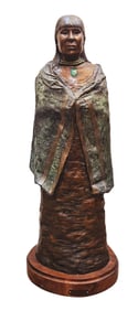 Aurelia by Felicia – Bronze Sculpture of a Native Woman with Patinated Finish