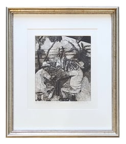 1982 Etching “Partido de Domino?? by M.S. Martin, 6/20 Edition