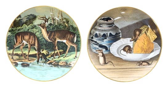 Pair of Audubon Wildlife Heritage Collector Plates by Gorham – Virginia Deer & House Mouse –