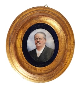 19th-Century Miniature Portrait of a Gentleman in Giltwood Frame – St. Gallen Provenance