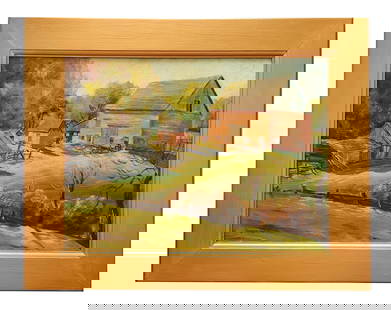 Eugene Edward Speicher (1883 - 1962) American: Eugene Edward Speicher (1883 - 1962) American Oil on Board Measure 16 1/2"in H x 22 1/2"in W and 23 1/2"in H x 29 1/2"in W framed Known for: Portrait, landscape and still life painting Name variants: