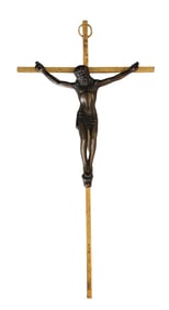 Antique Solid Bronze Wall Crucifix – INRI Christ Figure
