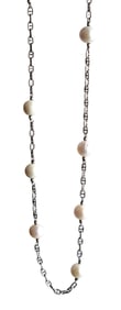 Sterling Silver Chain Necklace with Cultured Pearls – Modern Minimalist Design