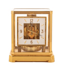LeCoultre Swiss Atmos Perpetual Motion Clock, Brass & Glass