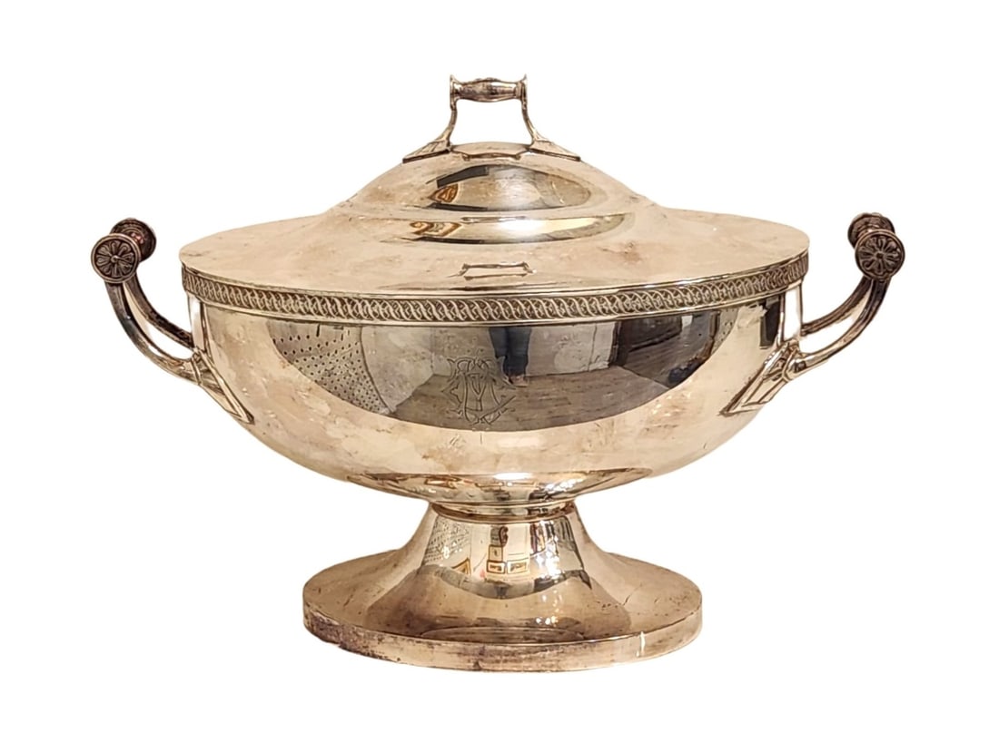 Marked Gorham Covered Tureen: Marked Gorham Covered Tureen Measure 11"in H x 15 1/4"in W x 8 1/2"in D