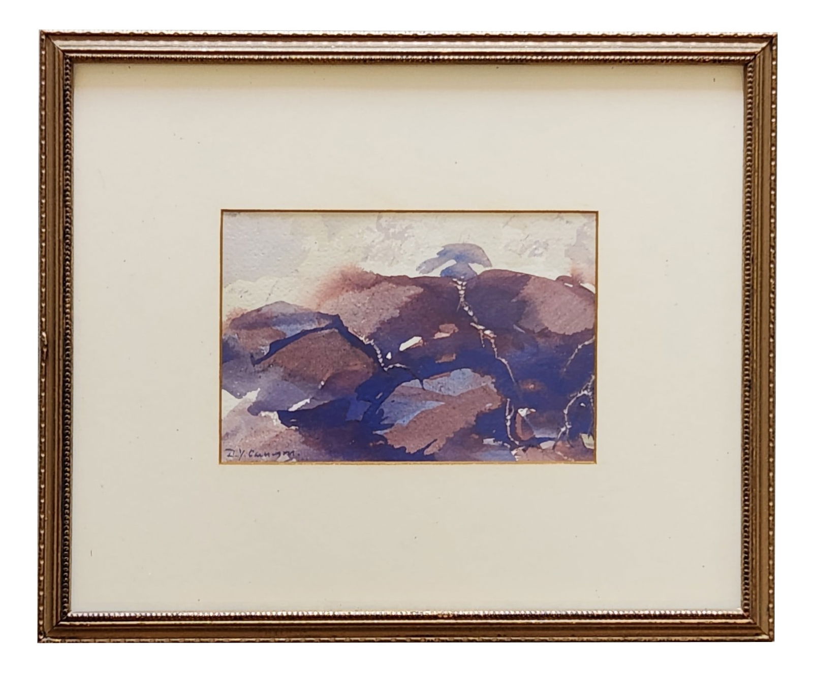 David Young Cameron (1865 - 1945) Scotland: David Young Cameron (1865 - 1945) Scotland Watercolor on Paper Measure 4"in H x 6"in W and 9 3/4"in H x 11 3/4"in W with frame Known for: Landscape paintings, etching