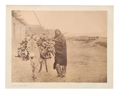 Edward Sheriff Curtis (1868 - 1952) American: Edward Sheriff Curtis (1868 - 1952) American Title: A Load of Fuel - Zuñi Print Caption - Engraving Date: 1903 Measure 13"in H x 18"in W no framed The Zuni tribe, now numbering twe