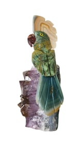 Beautiful Natural Large Crystal Bird on Black Tourmaline From Brazil