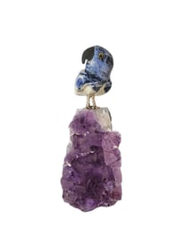 Beautiful Natural Medium Crystal Bird on Lepidolite from Brazil