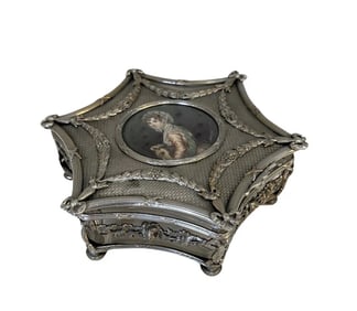 Vintage Silver Jewerly Box with Plaque Signed