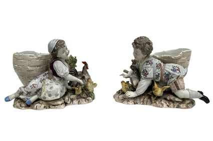Pair of Porcelain Decoratives Figures Ca 1990 to Present