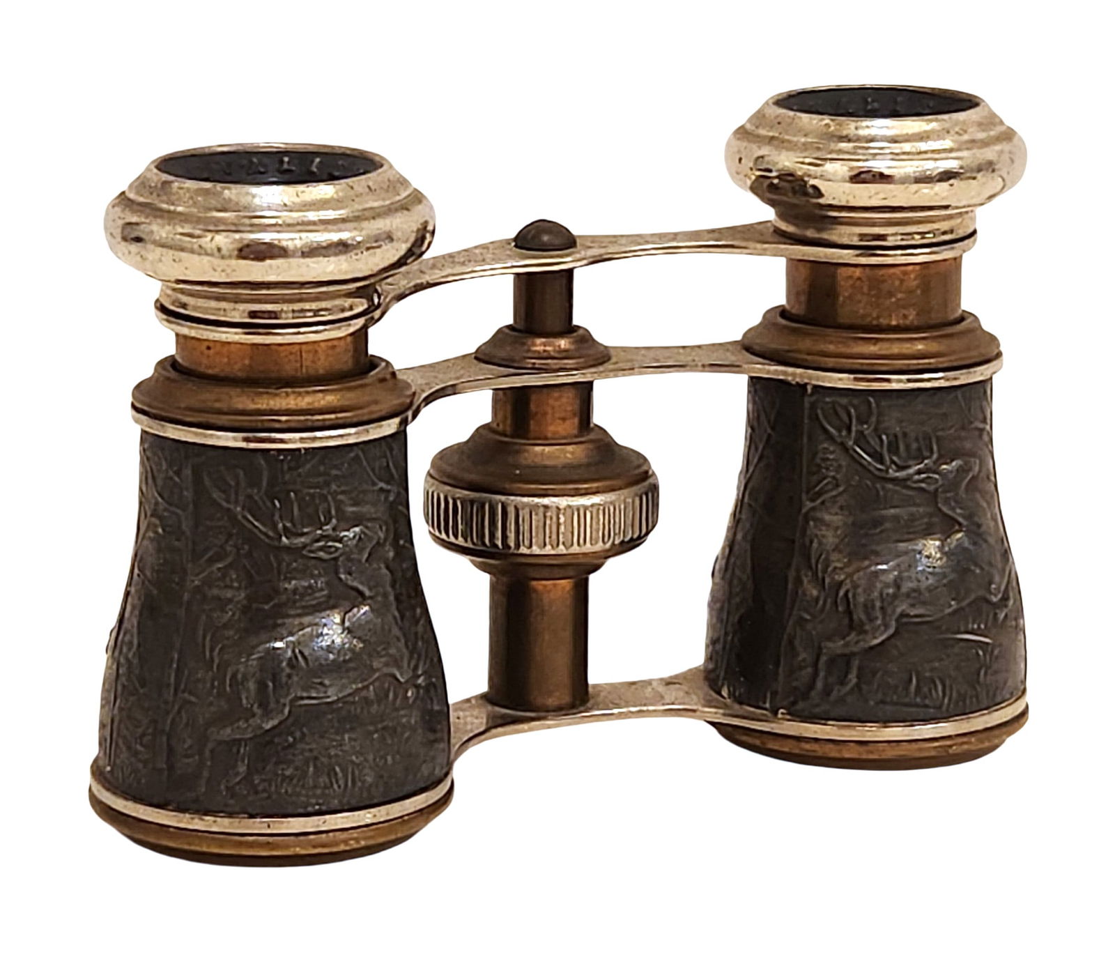 J. Chevalier Paris French Opera Glasses with Hunting Scene Relief, 19th Century (1 of 4)