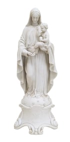 Carved White Porcelain Statue of the Virgin Mary with Child, 19th/20th Century