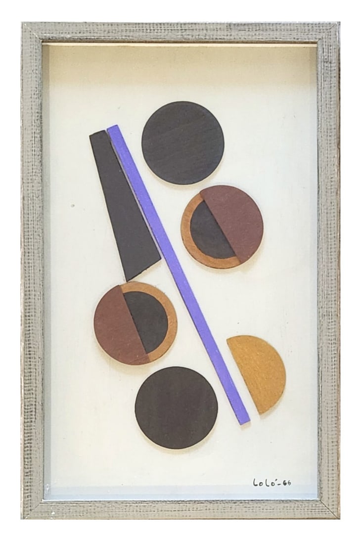 Lolo (Dolores Nieto) Soldevilla (1901 - 1971) Cuban: Lolo (Dolores Nieto) Soldevilla (1901 - 1971) Cuban Dated: 1966 High relief in wood and casein Measure 17"in H x 10 1/2"in W and 19"in H x 12"in W framed Biography: Lolo Soldevilla (1901-1971) was a p