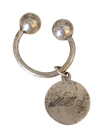 Tiffany & Co. Sterling Silver Key Ring with Monogrammed Disc Charm