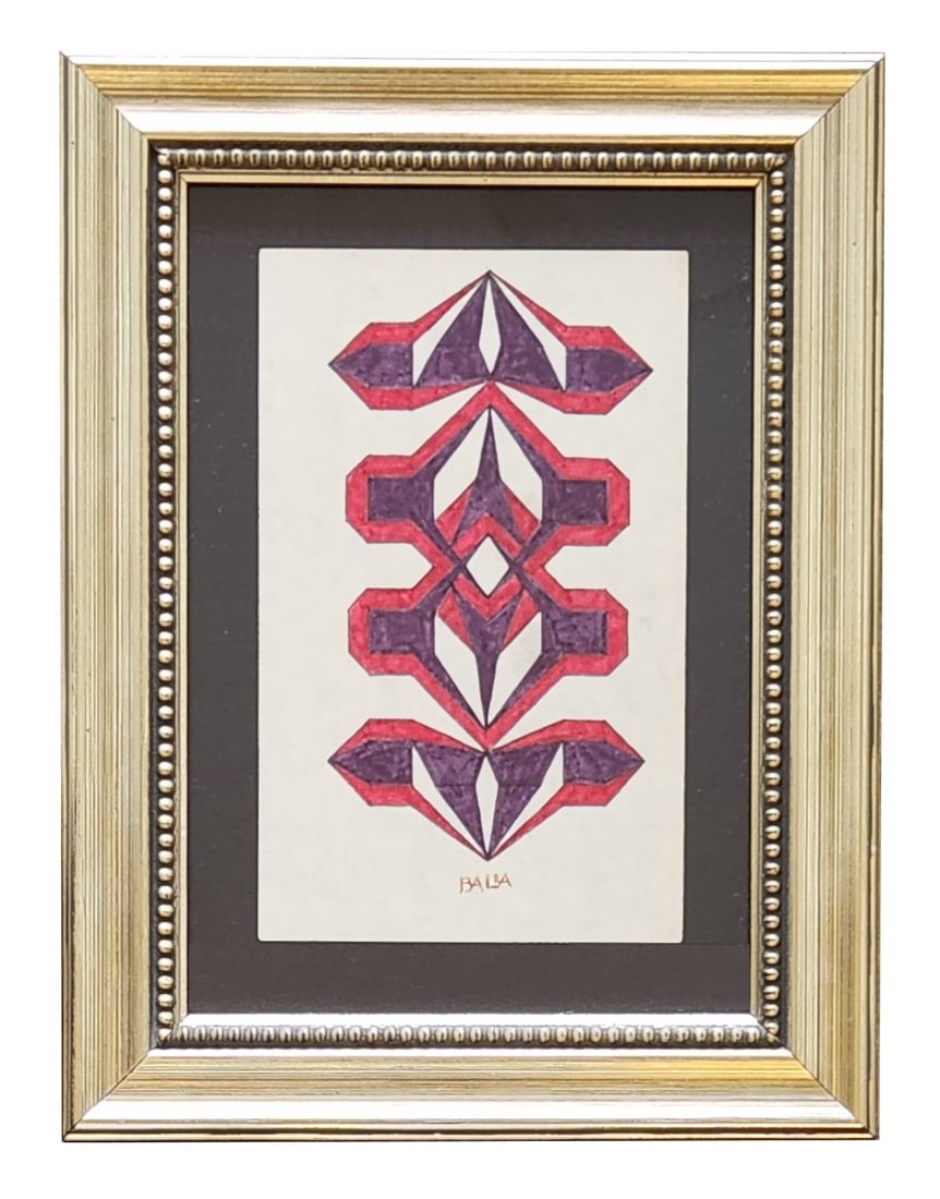 Giacomo Balla (1871 - 1958) Italy: Giacomo Balla (1871 - 1958) Italy Watercolor on Paper Measure 8"in H x 5"in W and 12 1/2"in H x 9 1/2"in W framed Known for: Futurist painting, lithography Name variants: Futur Balla