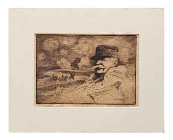 Reinhardt Wall (1917) – Marshal Joffre, From Life, Etching