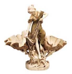 Royal Dux Bohemia Art Nouveau Porcelain Figural Centerpiece, c.1900