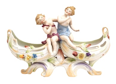 German Dresden-Style Porcelain Figural Centerpiece, c.1900