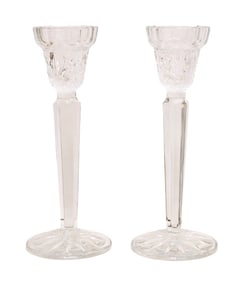 Pair of J.G. Durand French Lead Crystal Candlesticks, 20th Century