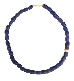Strand of Antique African Cobalt Blue Glass Trade Beads