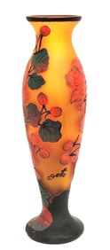 Cameo Glass Vase Signed Gallé, Early/Mid 20th C.
