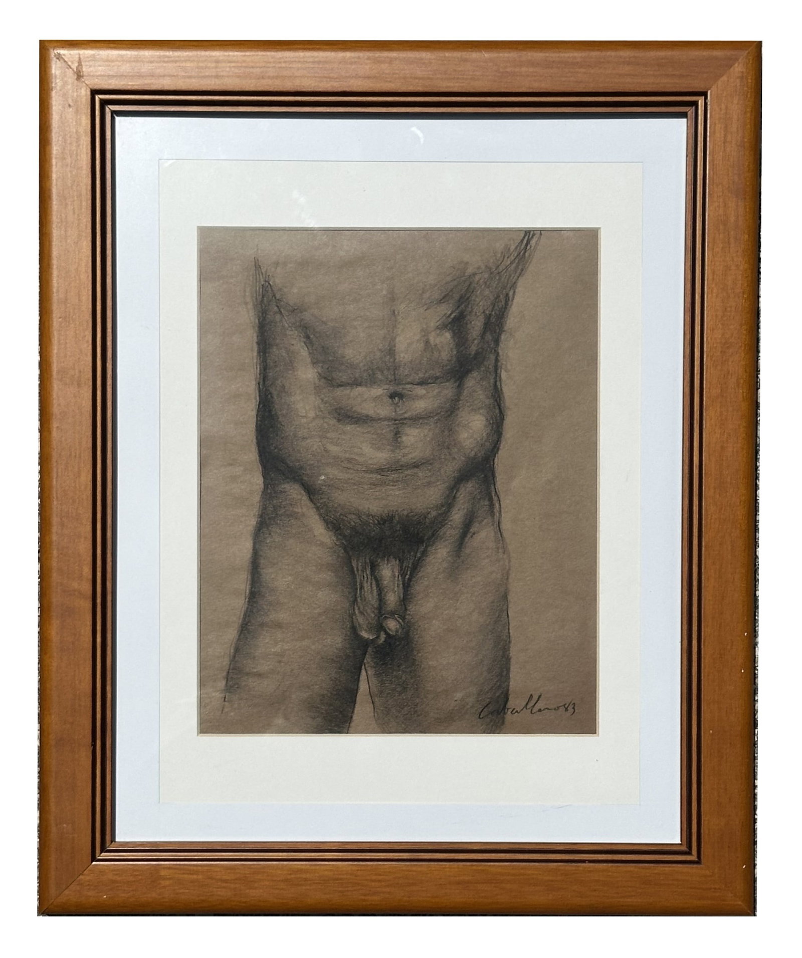 Luis Caballero (1943 - 1995) Colombia: Luis Caballero (1943 - 1995) Colombia Charcoal on Paper Measure 9 1/2"in H x 7 1/2"in W and 13 3/4"in H x 16 1/4"in W framed Known for: Male nude figure Biography: In 1963-64, he studied at the Academ