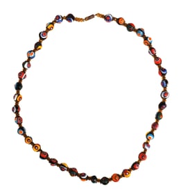 Vintage Millefiori Glass Bead Necklace, Murano Style
