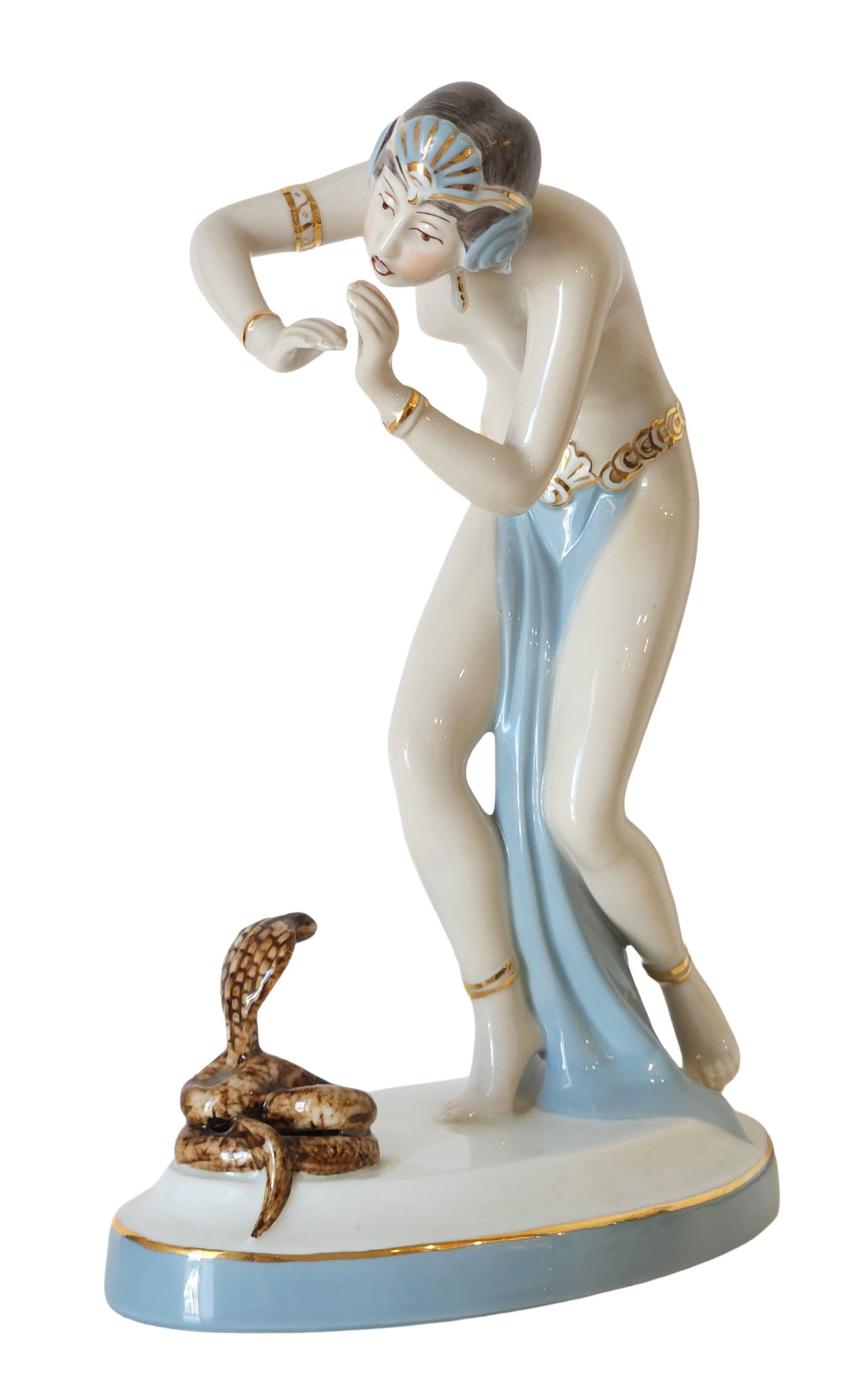 "Snake Charmer" Art Nouveau Figure by Royal Dux Bohemia Ca 1930 (1 of 5)