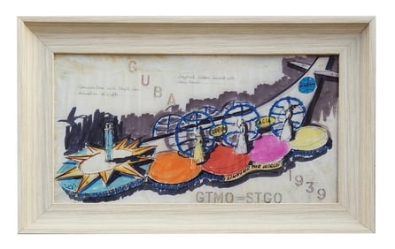 Original 1939 Carnival Cuba Float Design Drawing, Pan American Airways