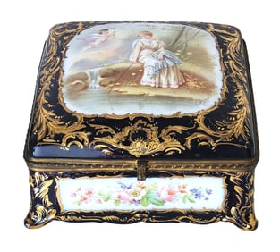 Antique 19th Century Large French Sevres Box