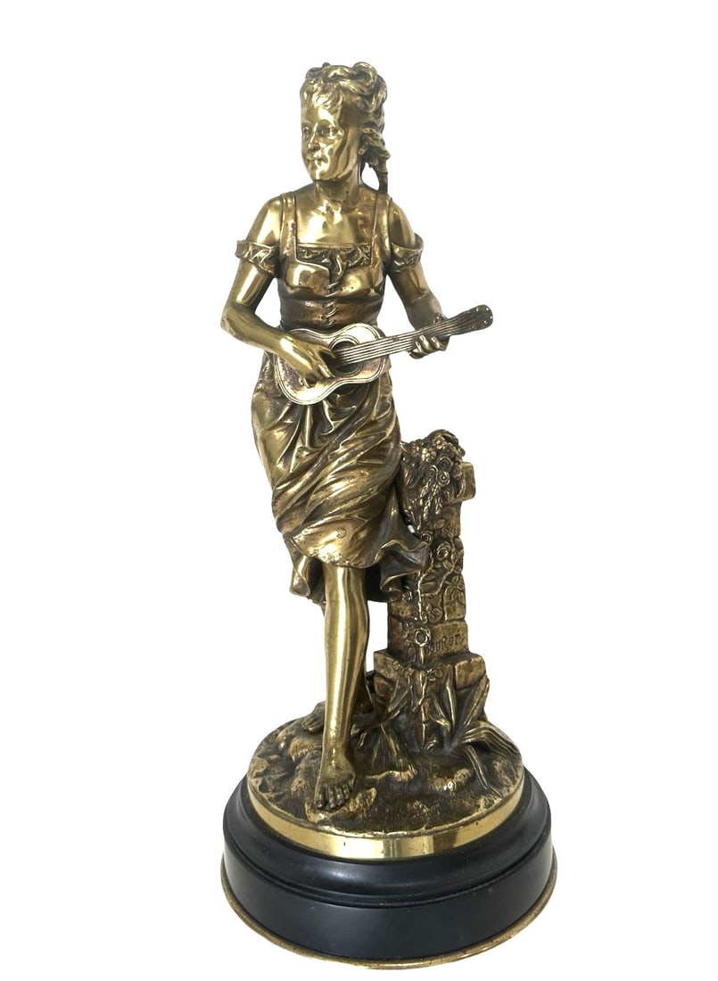 Eutrope Bouret (1833 - 1906) French: Eutrope Bouret (1833 - 1906) French Bronze Sculpture Measure 16 1/2"in H x 7 1/2"in Diameter Known for: Art Nouveau sculpture Name variants: Bouret Eutrope Bio