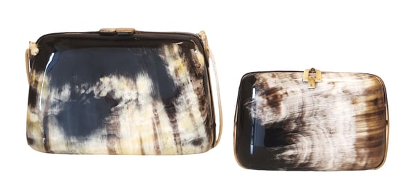 Pair of Vintage Horn Clutches / Handbags