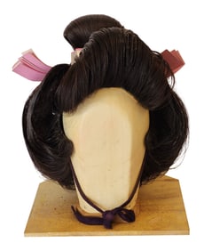 Traditional Japanese Wig (Katsura) with Storage Case