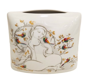 Rosenthal Studio-Linie Porcelain Vase with Figural & Bird Motif