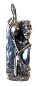 African Hand-Carved Tribal Wooden Sculpture