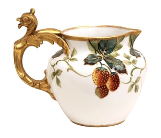 Blakeman & Henderson Limoges Porcelain Pitcher with Gilt Dragon Handle