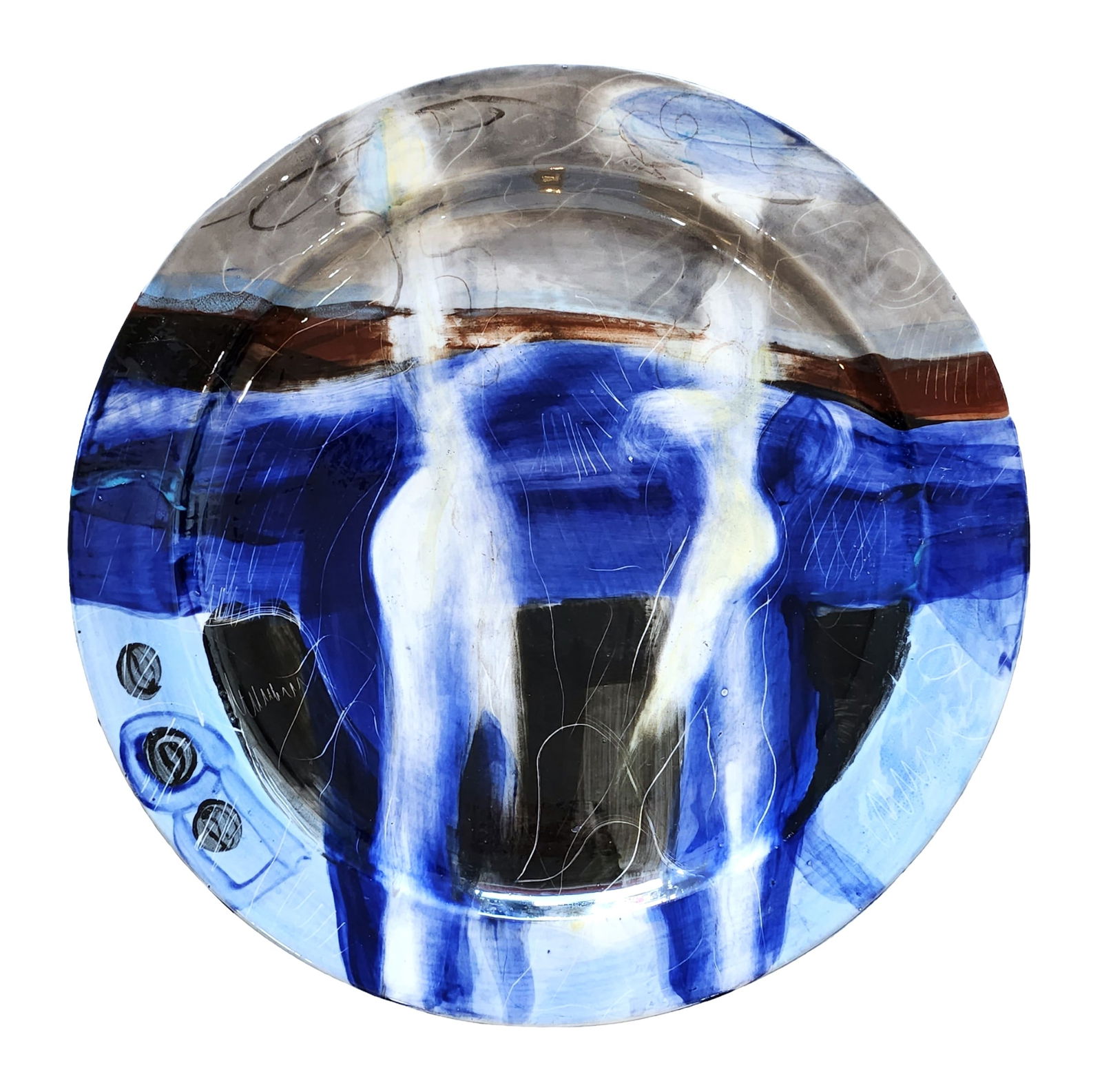 Vicente Dopico Lerner Hand-Painted Ceramic Plate “Washed Nudes??, 1995 (1 of 2)