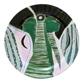 Puyarco Hand-Painted Ceramic Plate, 1995