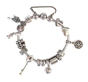 Pandora Sterling Silver Charm Bracelet with Charms