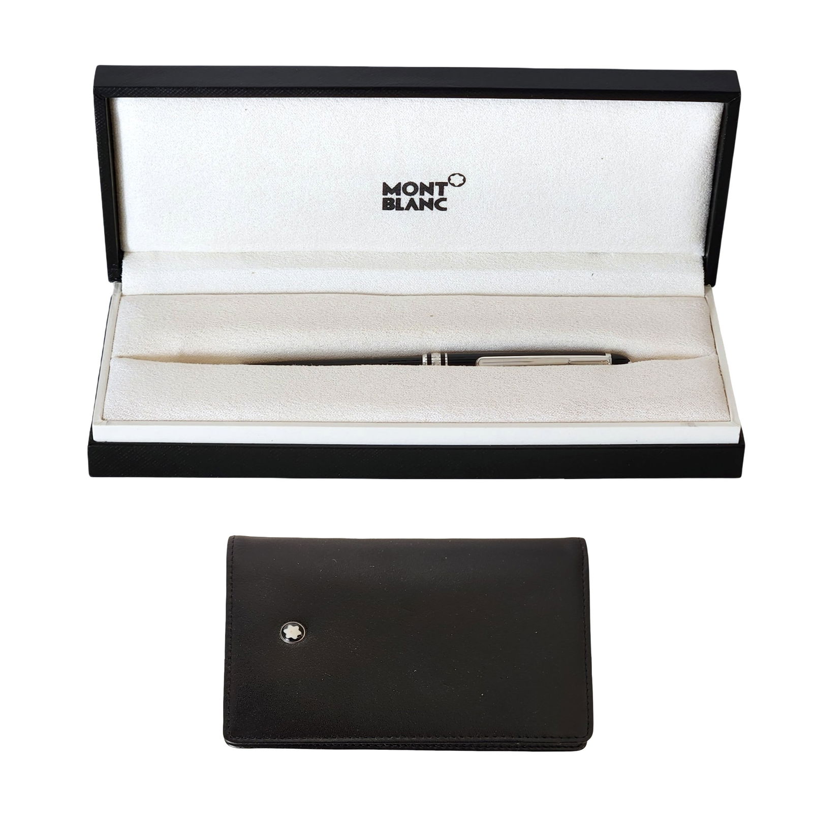 Montblanc Meisterstuck Platinum-Coated Ballpoint Pen with Box & Leather Case (1 of 12)