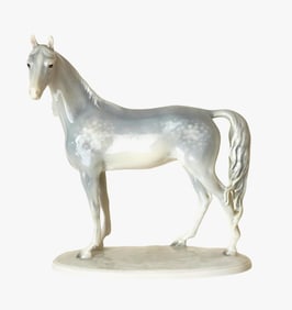 Metzler & Ortloff Kunstporzellan German Porcelain White Horse Figure